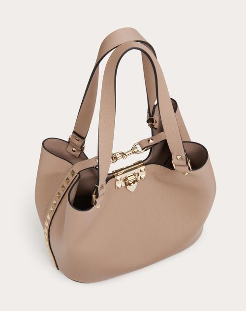 ロックスタッズ グレインカーフスキン スモール トートバッグ for ウィメンズ インチ アイボリー | Valentino JP