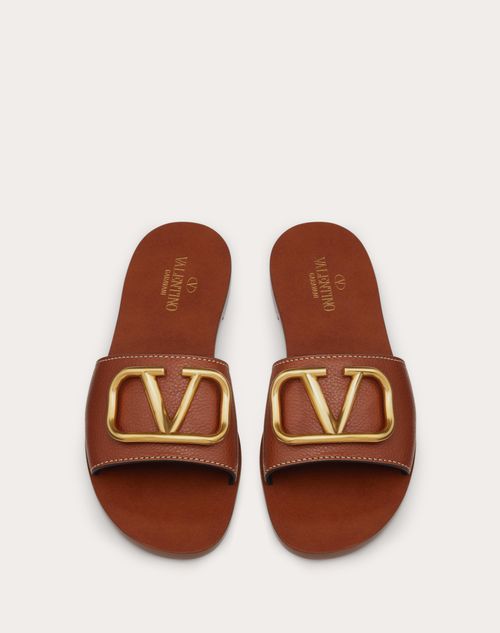 vlogo signature flat calfskin slide