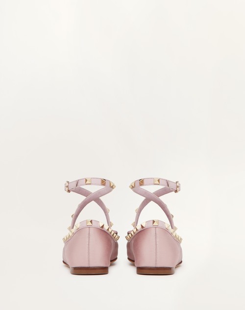 5mm Rockstud Satin Ballerina Flats