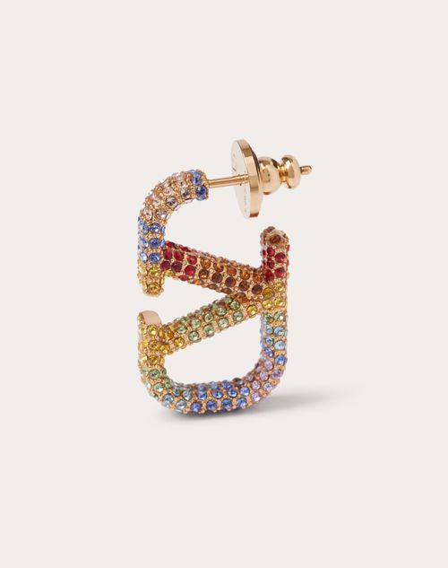 straf Transcend for mig Valentino Garavani Rainbow Metal And Crystal Earrings for Woman in  Gold/multicolour | Valentino PT