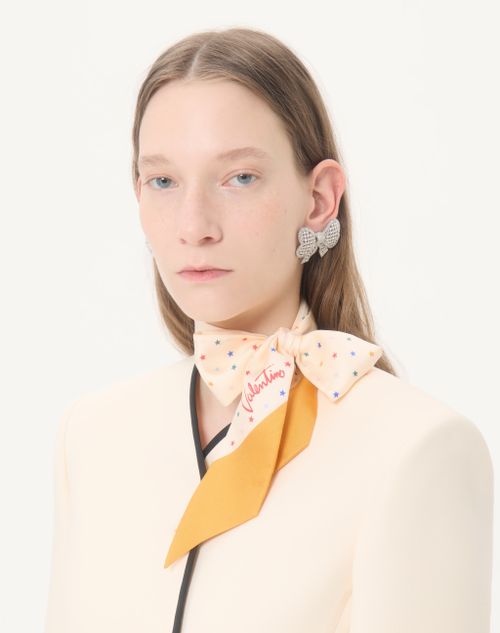 Valentino Garavani - Multicolor Starry Silk Bandeau Scarf - Vanilla/orange - Woman - Soft Accessories