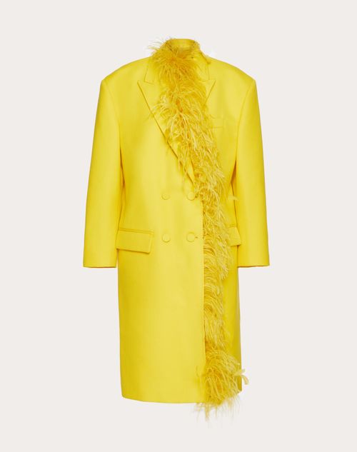 Valentino - Mantel Aus Dry Tailoring Wool Mit Verzierungen - Tuscan Sun - Frau - Jacken Und Mäntel