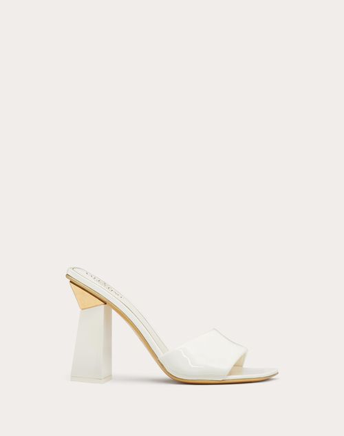 Valentino Garavani - One Stud Hyper Slide Sandal In Patent Leather 105mm - Ivory - Woman - Woman Shoes Sale