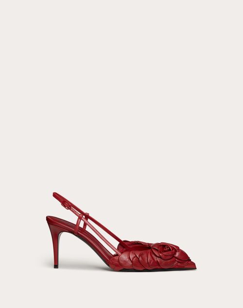 Valentino Garavani - Valentino Garavani Atelier Shoes 03 Rose Edition Slingback Pump 80 Mm - Rosso Valentino - Woman - Woman Shoes Sale
