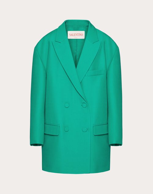 Valentino - Blazer En Crêpe Couture - Vert - Femme - Vestes Et Manteaux