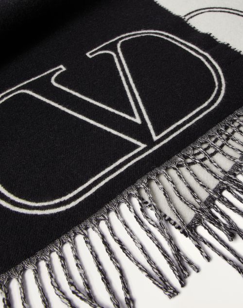 Valentino Garavani - Écharpe Vlogo Signature En Laine Et Cachemire - Noir - Homme - Accessoires Textiles