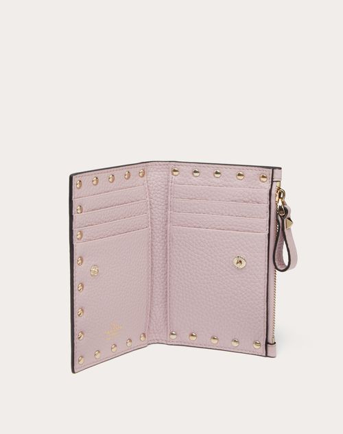 Vlogo Signature Grainy Calfskin Cardholder Wth Zip for Woman in