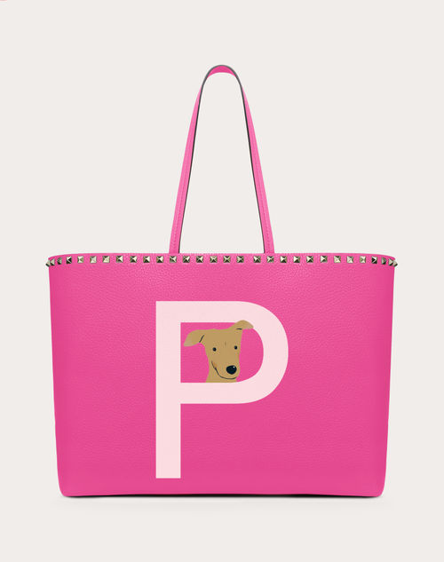 Valentino Garavani - Valentino Garavani Rockstud Pet Customizable Tote Bag - Sheer Fuchsia/rose Quartz - Woman - Rockstud Pet - Bags