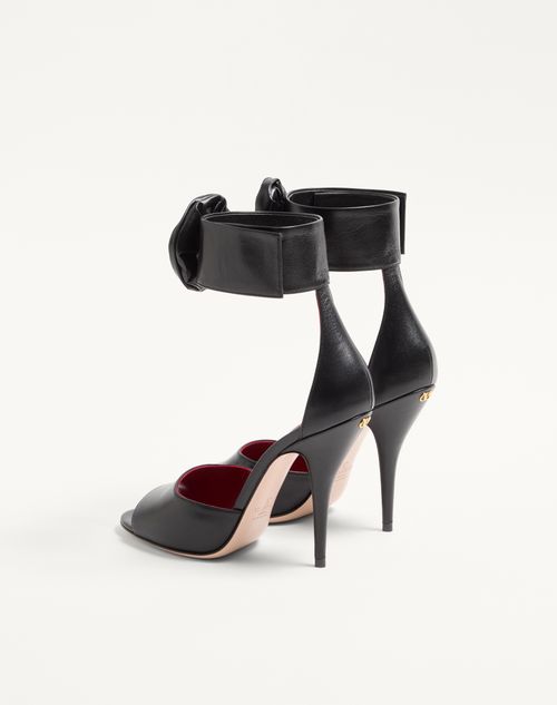 Valentino Garavani - Drip Rose Kidskin Sandal With Crystals 105mm - Black - Woman - Sandals