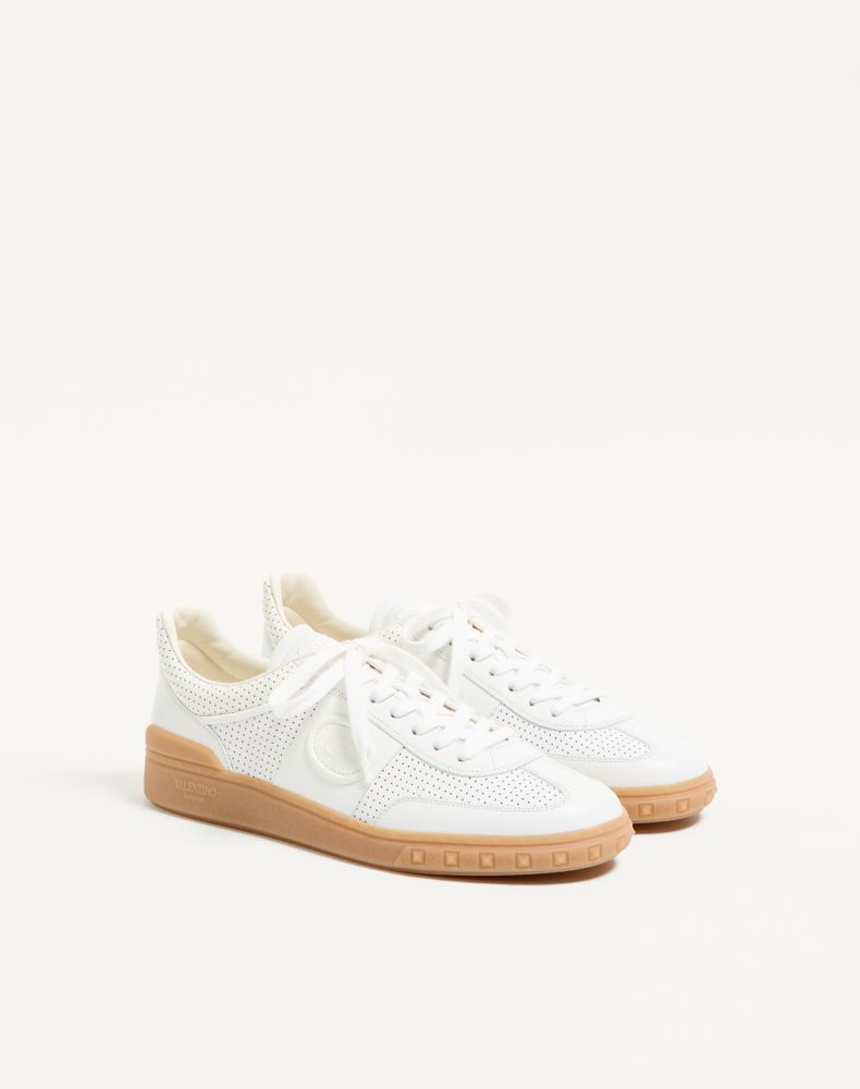 Valentino Garavani Upvillage Low-Top Perforated Nappa Leather Sneaker Man White 42