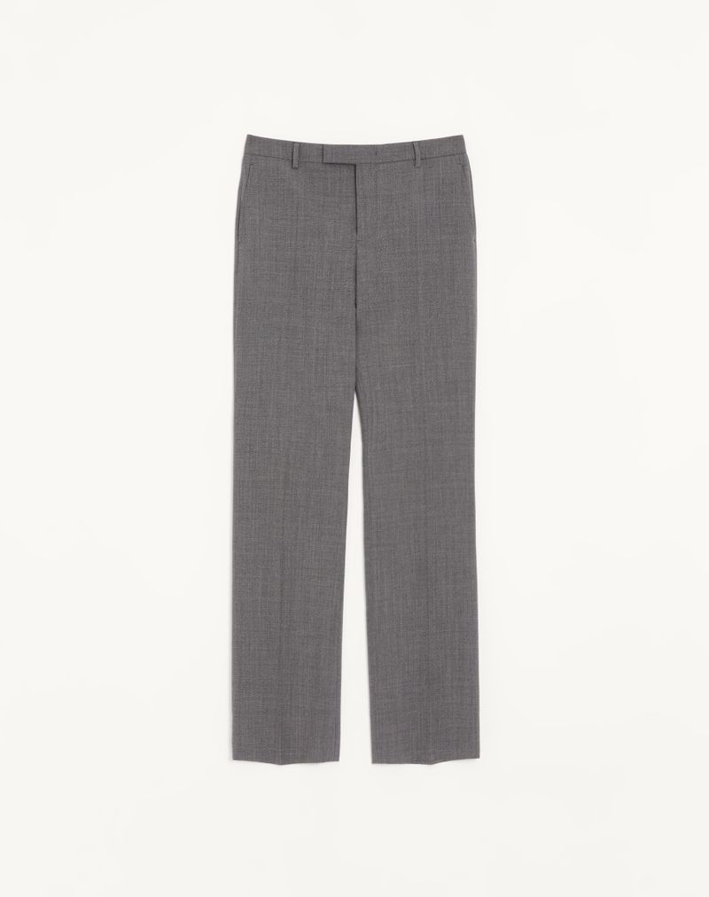 Pantalon Laine Mouliné Noir/Gris — Valentino