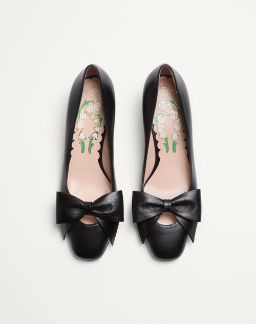 Valentino Garavani - Bowow Pumps In Kidskin 45mm - Black - Woman - Woman F&f Integration