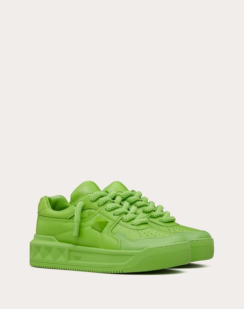Valentino Garavani - One Stud Xl Nappa Leather Low-top Sneaker - Green - Man - Sneakers