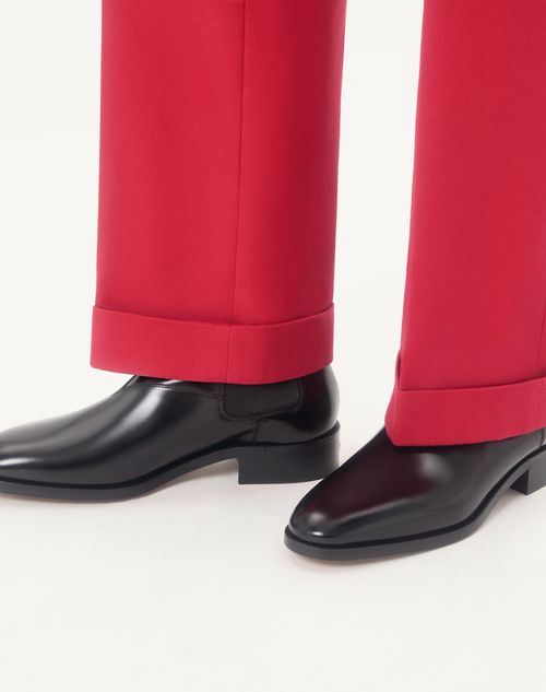 Valentino Garavani - Pas Des Dieux Ankle Boot In Calfskin - Black - Man - Boots