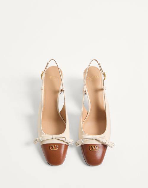 Valentino Garavani - VALET DU ROI KIDSKIN SLINGBACK PUMPS 60MM - Butter/tobacco - Woman - Pumps