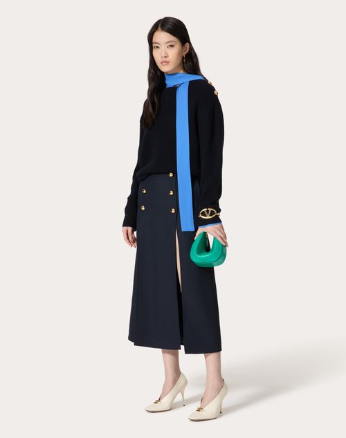 Valentino Garavani - Vlogo Moon Mini Hobo Bag In Nappa Leather With Chain - Peacock - Woman - Shoulder Bags