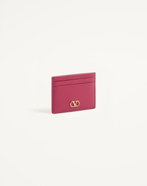 Valentino Garavani - Vlogo Signature Grainy Calfskin Card Holder - Insolent - Woman - Wallets And Small Leather Goods