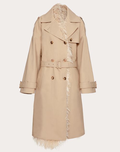Valentino - Embroidered Cotton Mac Canvas Trench Coat - Beige - Woman - Coats And Outerwear