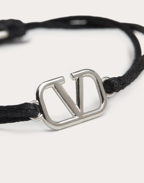 Valentino Garavani - Bracciale Vlogo Signature In Cotone - Nero - Uomo - Gioielli