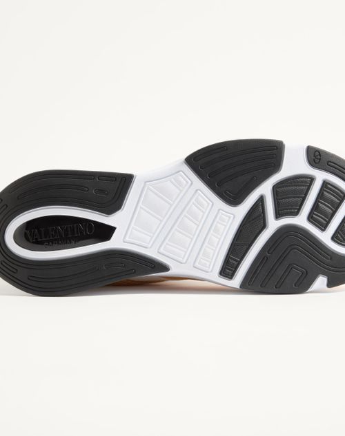 Valentino Garavani - Demivee Sneaker In Mesh Fabric With Suede Inserts - White/yellow - Man - Sneakers