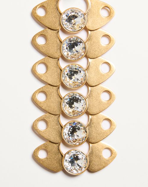 Valentino Garavani - Pages Single Earring In Metal And Crystal - Gold/crystal - Woman - Fashion Jewelry