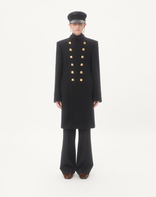 Valentino - Valentino Double-breasted Coat In Double Wool - Black - Man - Coats And Blazers