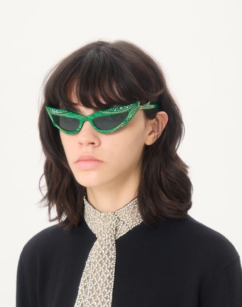 Valentino - Gafas De Acetato Estilo Ojo De Gato - Verde/verde - Unisexo - Gafas