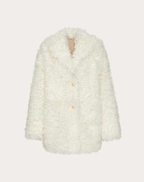 Valentino - Shearling Peacoat - Ivory - Woman - Coats And Outerwear
