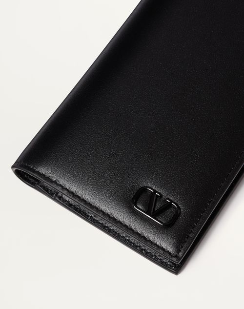 Valentino Garavani - Mini Vlogo Signature Calfskin Wallet - Black - Man - Accessories