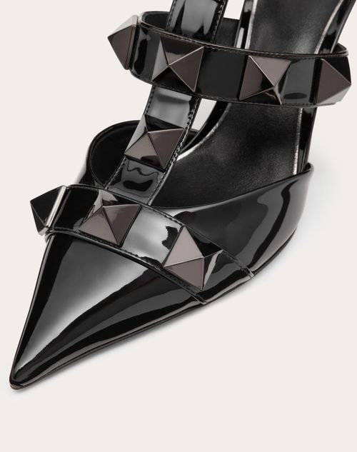 roman stud pump in patent leather and tonal studs 80mm