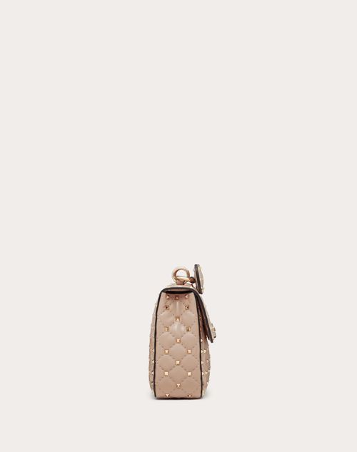 Medium Nappa Rockstud Spike Bag for Woman in Poudre