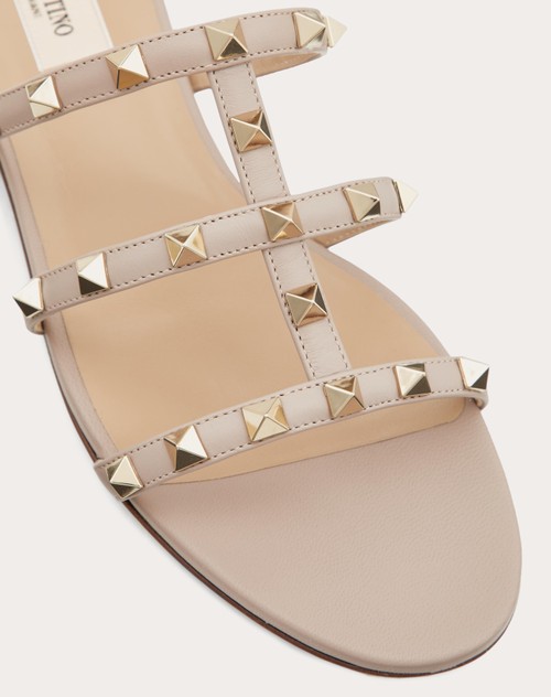 VALENTINO GARAVANI - Rockstud Leather Flat Sandals
