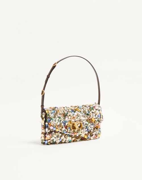 Valentino Garavani - Valentino Garavani Devain Embroidered Small Shoulder Bag - Multicolour - Woman - Shoulder Bags