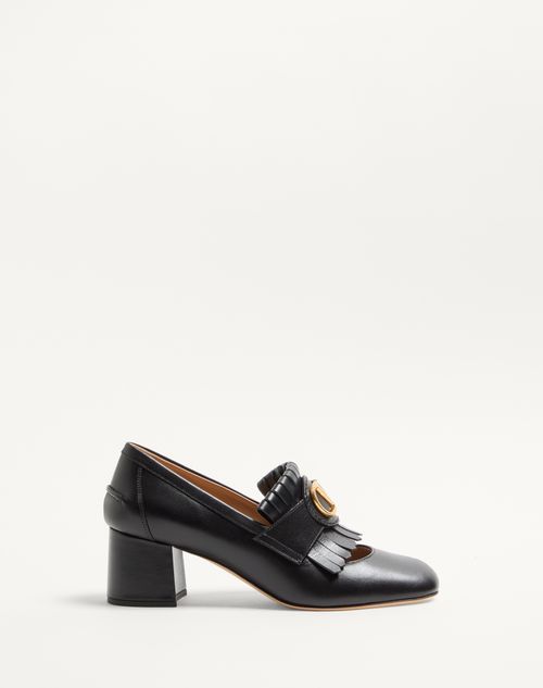 Valentino Garavani - Vlogo Signature Fringed Calfskin Pumps 55mm - Black - Woman - Woman Sale