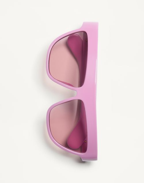 Valentino - Occhiale Geometrico In Acetato - Rosa/rosa - Unisex - Occhiali