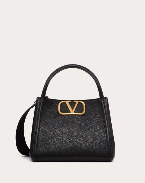 Valentino Garavani - Valentino Garavani Alltime Medium Handbag In Grainy Calfskin - Black - Woman - Valentino Garavani Alltime