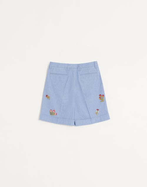 Valentino - エンブロイダリー デニム バミューダパンツ - デニム - メンズ - デニム