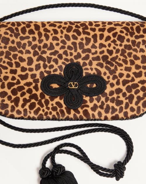 Valentino Garavani - Sans Fin Mini Schultertasche Aus Kalbsleder Mit Animal-print Und Pony-effekt. - Animalier - Frau - Pochetten