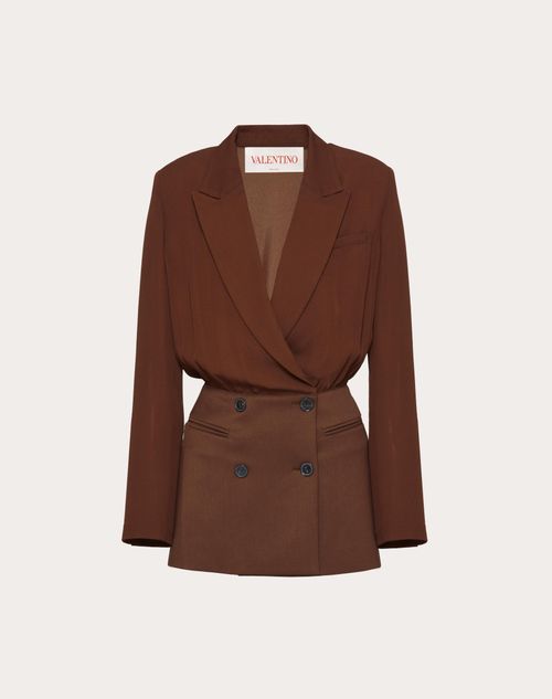 Valentino - Georgette Blazer Dress - Brown - Woman - Short