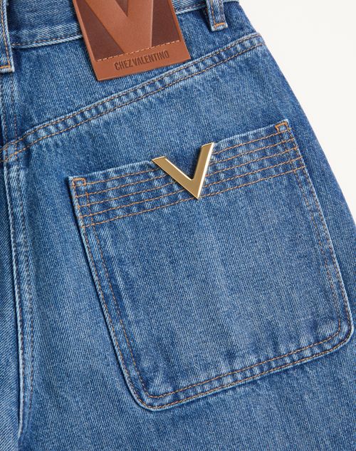 Valentino - Denim Trousers - Blue - Woman - Denim