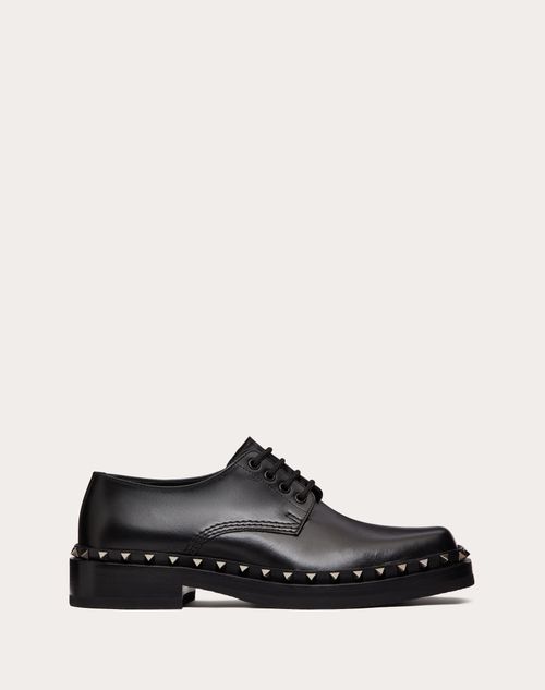 Valentino Garavani - Derbies Rockstud M-way En Cuir De Veau - Noir - Homme - Fashion Formal - M Shoes