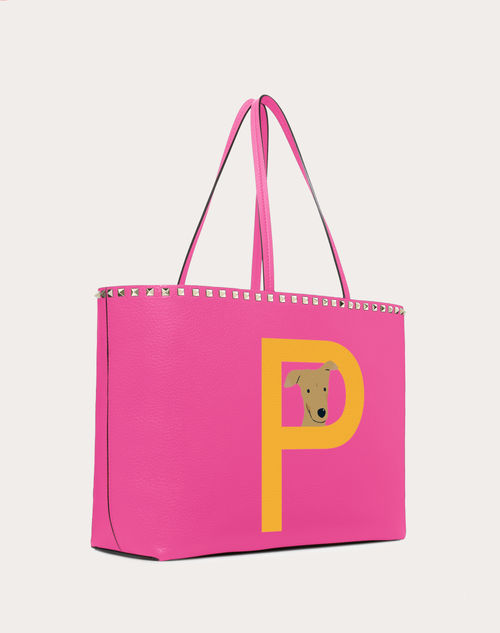 Valentino Garavani - Valentino Garavani Rockstud Pet Customizable Tote Bag - Sheer Fuchsia/sunflower - Woman - Rockstud Pet - Bags