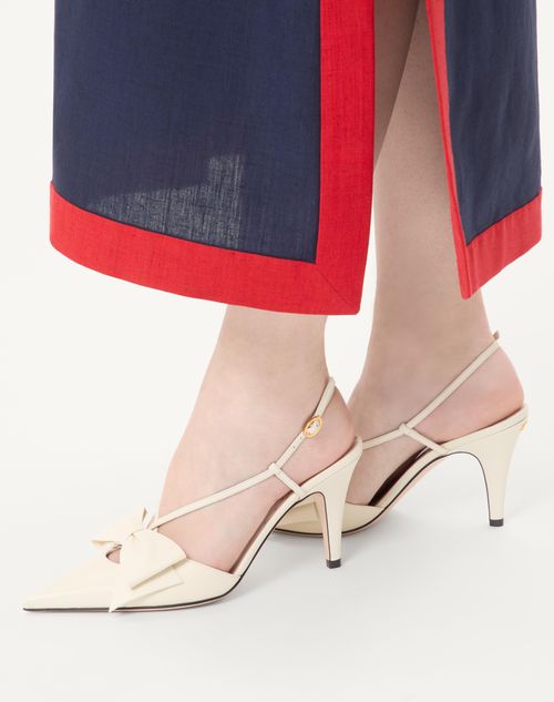 Valentino Garavani - Bowow Slingback Pumps In Kidskin 85mm - Ivory - Woman - Pumps