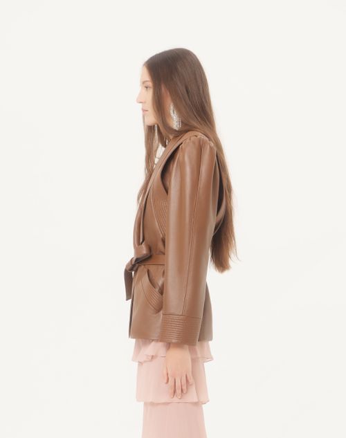 Valentino - Nappa Leather Jacket - Tan - Woman - Coats And Outerwear