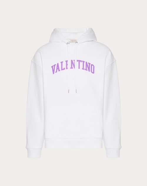 Valentino - Felpa In Cotone Con Stampa Valentino - Bianco/viola - Uomo - T-shirt E Felpe