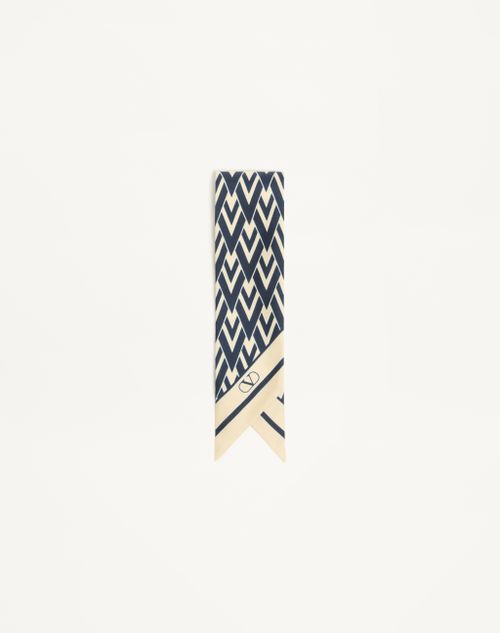 Valentino Garavani - Toute La V Silk Bandeau Scarf - Navy/ivory - Woman - Soft Accessories