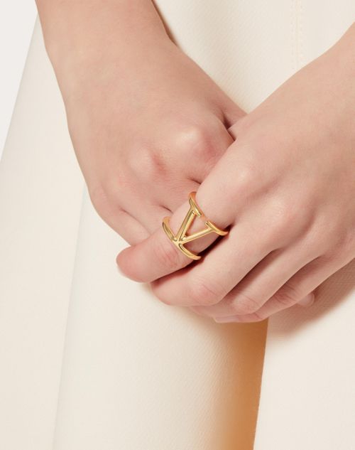 Valentino Garavani Vlogo Signature Metal Ring Woman Gold 11