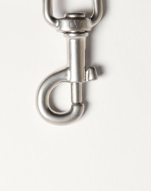 Valentino Garavani - Valentino Garavani Vlogo Signature Metal Bag Charm With Key Ring - Palladium - Man - Other Accessories