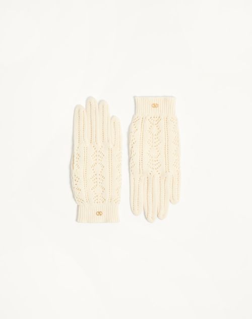 Valentino Garavani - Valentino Garavani Cotton Gloves - Birch - Woman - Woman Sale