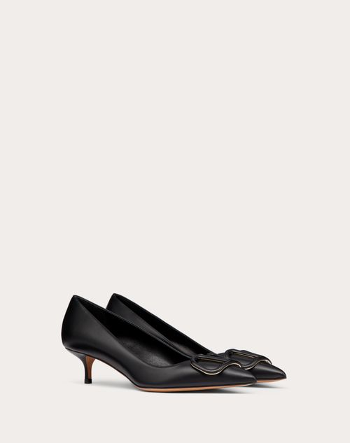 Valentino Garavani - Vlogo Signature Calfskin Pump 45mm / 1.8 In. - Black - Woman - Shoes
